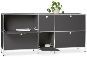 Veľká kovová odkladacia skrinka »CN3« so 6 výklopnými priehradkami, sivá