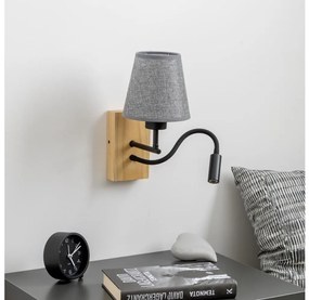 Brilagi - LED Nástenná lampa NUBILA WOOD 1xE27/25W/230V + LED/3W dub/šedá BG1564+BG1569