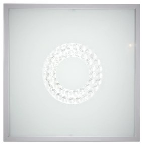 CLX LED nástenné / stropné osvetlenie ALBA, 16W, studená biela, 29x29, hranaté, malý kruh, satinované
