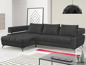 Rohová sedacia súprava Paris, antracitová látka, ľavý roh