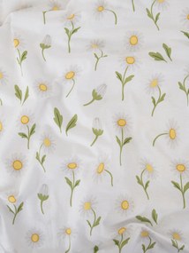 Bavlnená obliečka na vankúš Renforcé 40 × 60 cm - Sedmokrásky sivozelené/biele