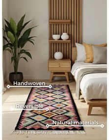 Obojstranný ručne tkaný vlnený behúň 60x190 cm Kamal Zara – Nouristan