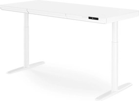 Elektrický písací stôl sit-stand so zásuvkou a bezdrôtovou nabíjačkou Qi biely, 1600 mm: ELLIS