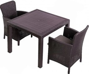 DEOKORK Záhradná ratanová zostava CRAZY MINI 1+2 (hnedá)