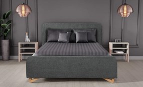 Posteľ Flamingo 180x200 cm, grafitovo šedá štruktúrovaná tkanina