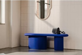 Modrá vlnená polstrovaná lavica Rull – noo.ma