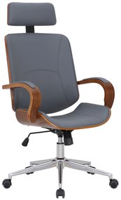 Design-Shop Kancelárska stolička Dayton - drevo orech - Sivá