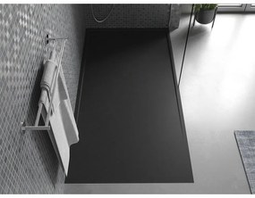 Mexen Amon, SMC obdĺžniková sprchová vanička 150 x 90 cm, čierna, 4F709015