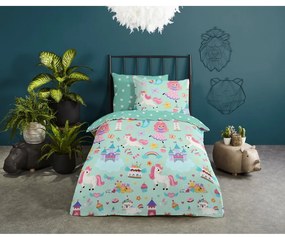 Bavlnené detské obliečky do postieľky v mentolovej farbe 100x135 cm Fantastic – Good Morning