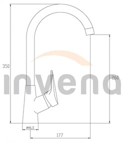 Invena Verso, vysoká drezová batéria h-350, chrómová, INV-BZ-82-L01-X