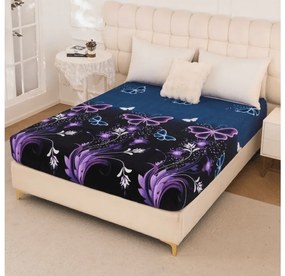 Plachta mikroplyš VIOLET BUTTERFLY 90x200 cm tmavomodré