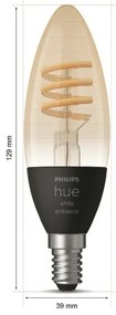 LED Stmievateľná žiarovka Philips Hue WHITE AMBIANCE E14/4,6W/230V 2200-4500K