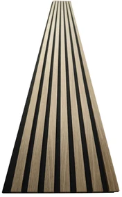 3D Drevené lamely na stenu 255x30 cm - SANTALOVÉ DREVO