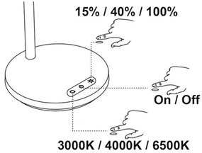 Top Light-LED Stmievateľná dotyková stolná lampa BELLA LED/4,8W/5V 3000/4000/6500K čierna