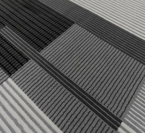 Koberec Lotus 9303 GREY – sivočierny obdĺžnikový koberec Rozmer: 60x90 cm