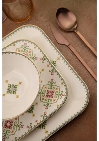 Jedálenská súprava 26 ks biela/zelená/porcelán