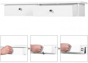 Nástenná polica s 2 zásuvkami SONGMICS LWS65WT