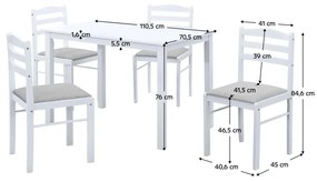 Jedálenský set Sesiones (biela + béžovosivá) (pre 4 osoby). Vlastná spoľahlivá doprava až k Vám domov. 1116505