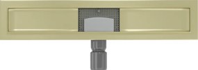 Mexen Flat, lineárny podlahový žľab 60 cm, zlatá matná, 1A15060