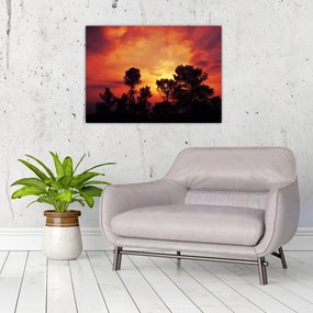 Sklenený obraz západu slnka (70x50 cm)