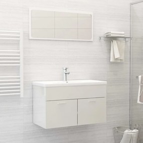 Súprava kúpeľňového nábytku lesklá biela drevotrieska 3070880