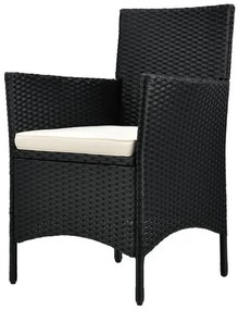 InternetovaZahrada Balkónový set Bayamo - čierny + krémové podušky