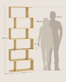 Knihovna Vasagle Medo 70 cm světle hnědá