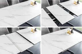 Rozkladací jedálenský stôl Alpine 43844 160/200x90cm Ceramik White marble  - Komfort-nábytok