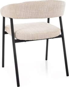 Jedálenská stolička KATANA s čiernymi nohami, béžová