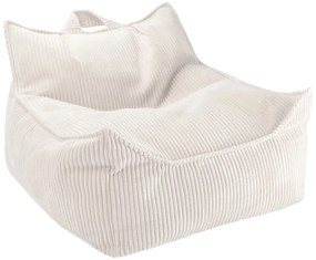Krémovobiely menčestrový detský sedací vak Chair – Wigiwama