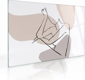 Sklenený obraz - Woman body line art N⁰1 (70x50 cm)