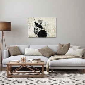 Sklenený obraz - Slon nad zemou (70x50 cm)