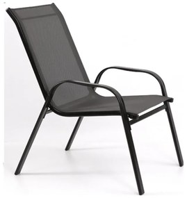 Záhradný set TAVERNO 1 + 4, stôl 80x80 cm, čierny