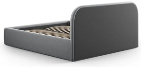 Sivá čalúnená dvojlôžková posteľ s úložným priestorom s roštom 180x200 cm Juno – Windsor &amp; Co Sofas