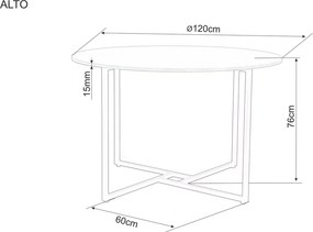 AKCIA Okrúhly jedálenský stôl s doskou v dekore dub ALTO 120x120 II. akosť