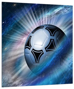 Obraz futbalovej lopty vo vesmíre (30x30 cm)