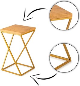 STOJAN NA KVETINÁČ LOFT7 40X24X24 CM ZLATÁ/HNEDÁ