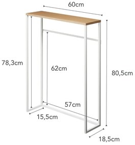 Bielo-svetlohnedý konzolový stolík 18.5x60 cm Tower – YAMAZAKI