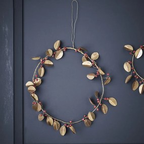 House Doctor Dekoratívny veniec Auric Golden 20 cm