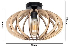 Prisadený luster EARTH 1xE27/60W/230V čierna/béžová