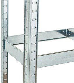 Skladový regál 205x120x45 cm, pozinkovaný kov, 5 políc, nosnosť 875 kg, ModernHome