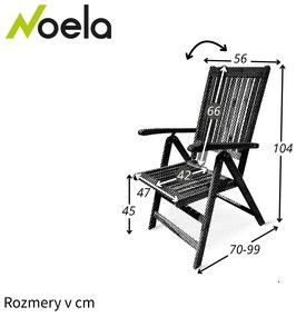 Noela Drevená polohovacia stolička Viet