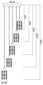 Globo 15760-5 - Luster na lanku WOLLI 5xE14/40W/230V