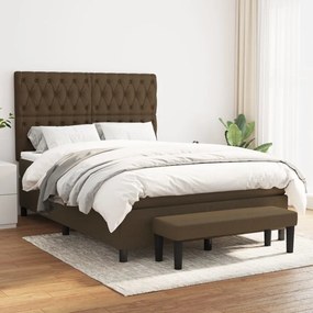 Boxspring posteľ s matracom tmavohnedá 140x190 cm látka 3136832