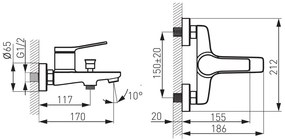 F-Design Seppia, vaňová batéria bez sprchovej sady, chróm lesklý, FD1-SPA-1-11