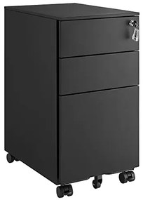 Kancelársky kontajner, uzamykateľný, so závesnou registratúrou, 60x30x45cm, čierny