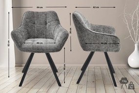 Jedálenská stolička Scott - látka - Tmavo sivá