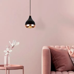 Závesné svietidlo na lanku YILDO 1xE27/40W/230V čierna/medená