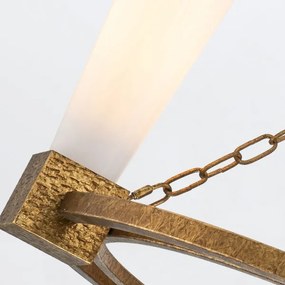 Elstead KRISTY4-DG-OPAL - Luster na tyči KRISTY 4xE27/40W/230V medený