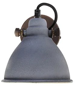 Priemyselná nástenná lampa betón s medeným nastaviteľným - Liko